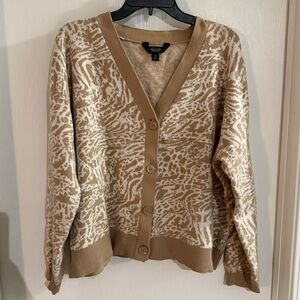 Simply Vera Vera Wang XL Beige and Cream Cardigan